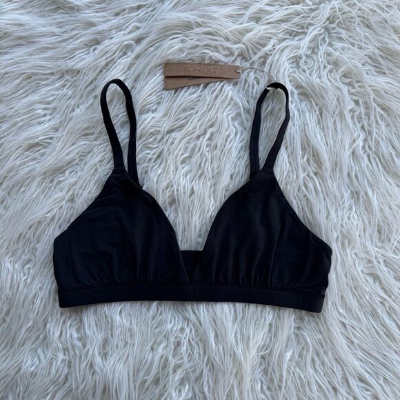 Skims Fits Everybody Triangle Bralette Onyx Size Medium - Picture 1 of 6